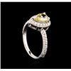 Image 4 : 1.55ctw Fancy Light Yellow Diamond Ring - 14KT White Gold