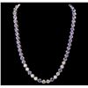 Image 2 : 14KT White Gold 25.92ctw Tanzanite and Diamond Necklace
