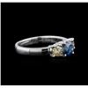 Image 1 : 14KT White Gold 1.26ctw Blue Diamond Ring