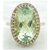 Image 7 : Le Vian 10.00ct Green Amethyst and Diamond Ring - 14KT Yellow Gold