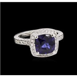 14KT White Gold 3.13ct Sapphire and Diamond Ring