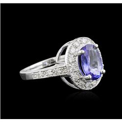 14KT White Gold 2.93ct Tanzanite and Diamond Ring