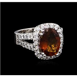 3.87ct Golden Tourmaline Ring - 14KT White Gold