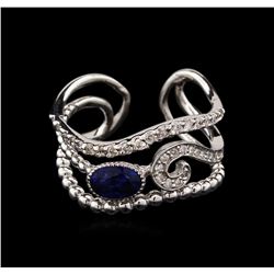 0.70ct Sapphire and Diamond Ring - 14KT White Gold