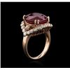 Image 3 : 14KT Rose Gold 15.28ct Ruby and Diamond Ring