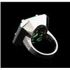 Image 3 : GIA Cert 14.97ct Emerald and Diamond Ring - 14KT White Gold