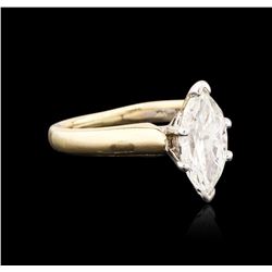 14KT Two-Tone Gold 1.51ct Marquise Cut Diamond Solitaire Ring