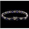 Image 2 : 12.82ctw Sapphire and Diamond Bracelet - 14KT White Gold