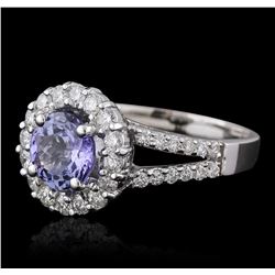 14KT White Gold 1.63ct Tanzanite and Diamond Ring