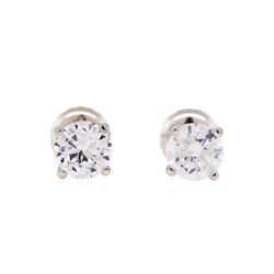 0.94ctw Diamond Stud Earrings - 14KT White Gold