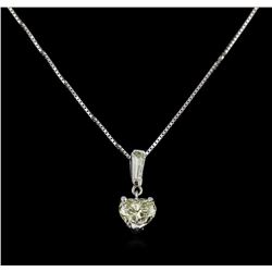 GIA Cert 1.17ctw Diamond Pendant With Chain - 14KT White Gold