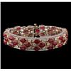 Image 1 : 37.44ctw Ruby and Diamond Bracelet - 14KT Rose Gold