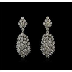 4.70ctw Diamond Dangle Earrings - 14KT White Gold