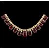 Image 2 : 14KT Yellow Gold 48.12ctw Ruby and Diamond Necklace