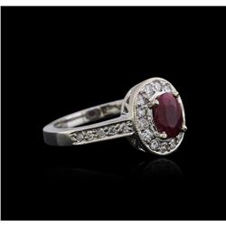 14KT White Gold 0.80ct Ruby and Diamond Ring