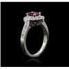 Image 3 : 14KT White Gold 0.80ct Ruby and Diamond Ring