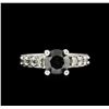 Image 2 : 14KT White Gold 1.59ct Black Diamond Ring
