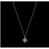 Image 2 : 14KT White Gold 0.20ctw Diamond Pendant With Chain