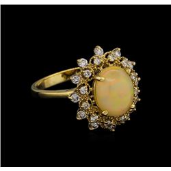 1.76ct Opal and Diamond Ring - 14KT Yellow Gold