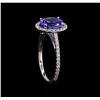 Image 4 : 2.35ct Tanzanite and Diamond Ring - 14KT White Gold