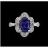 Image 2 : 3.31ct Tanzanite and Diamond Ring - 18KT White Gold