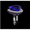 Image 4 : 14KT White Gold GIA Certified 16.98ct Tanzanite and Diamond Ring