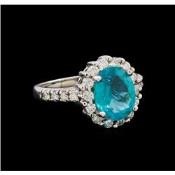 2.52ct Apatite and Diamond Ring - 14KT White Gold