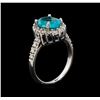 Image 4 : 2.52ct Apatite and Diamond Ring - 14KT White Gold