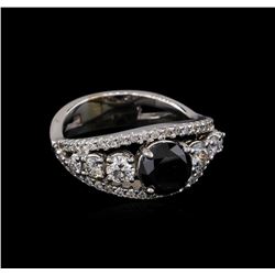 2.59ctw Black Diamond Ring - 14KT White Gold