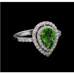 1.43ct Tsavorite and Diamond Ring - 18KT White Gold