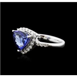 14KT White Gold 1.95ct Tanzanite and Diamond Ring