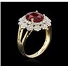 Image 3 : 3.02ct Ruby and Diamond Ring - 14KT Yellow Gold