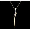 Image 1 : 14KT Two-Tone Gold 0.07ct Diamond Pendant With Chain