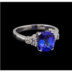 2.72ct Tanzanite and Diamond Ring - 14KT White Gold