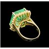 Image 3 : GIA Cert 13.93ct Emerald and Diamond Ring - 14KT Yellow Gold