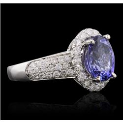 14KT White Gold 2.88ct Tanzanite and Diamond Ring