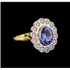 Image 1 : 2.65ct Tanzanite and Diamond Ring - 14KT Two-Tone Gold