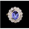 Image 2 : 2.65ct Tanzanite and Diamond Ring - 14KT Two-Tone Gold