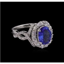 14KT White Gold 1.93ct Tanzanite and Diamond Ring