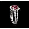 Image 4 : 2.01ct Tourmaline and Diamond Ring - 18KT White Gold