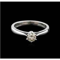 14KT White Gold 0.36ct Round Cut Fancy Brown Diamond Solitaire Ring