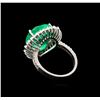 Image 3 : GIA Cert 9.66ct Emerald and Diamond Ring - 14KT White Gold