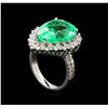 Image 4 : GIA Cert 9.66ct Emerald and Diamond Ring - 14KT White Gold