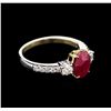 Image 1 : 1.78ct Ruby and Diamond Ring - 18KT Two-Tone Gold