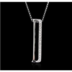 14KT White Gold 0.16ctw Diamond Pendant With Chain