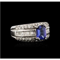 14KT White Gold 1.46ct Tanzanite and Diamond Ring