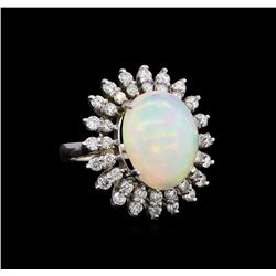 10.06ct Opal and Diamond Ring - 14KT White Gold