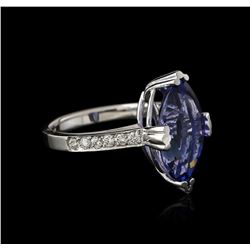 14KT White Gold 5.20ct Tanzanite and Diamond Ring