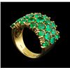 Image 4 : 4.48ctw Emerald and Diamond Ring - 14KT Yellow Gold