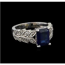 3.01ct Sapphire and Diamond Ring - 14KT White Gold